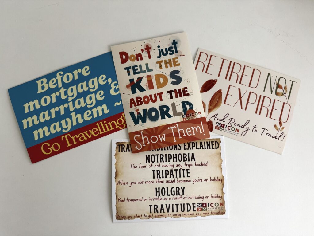 postcards on travel