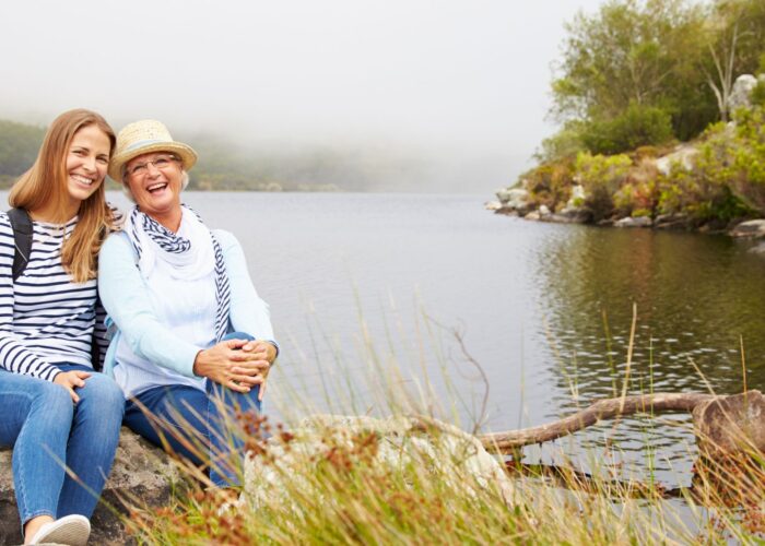 Mother and daughter on holiday